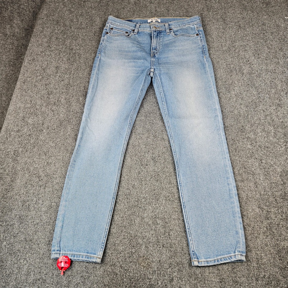 NWOT RE/DONE Originals High Rise Ankle Crop Jeans Light Wash Blue  Size 29